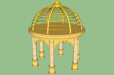 Sketchup景观模型|欧式景观亭子，小品，古典风格-BIM建筑网