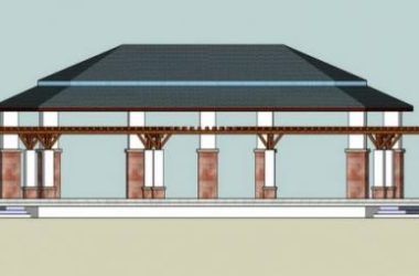 Sketchup小品模型|带花架的景观凉亭，亭子，小品-BIM建筑网