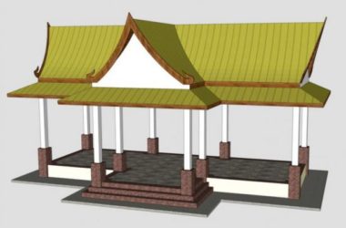 Sketchup小品模型|东南亚风格凉亭，亭子，小品，景观，古典风格-BIM建筑网