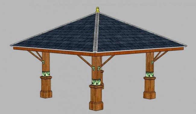 Sketchup小品模型|景观凉亭，小品