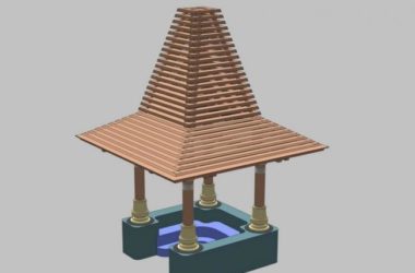 Sketchup小品模型|东南亚风格凉亭，景观，小品，素材组件-BIM建筑网