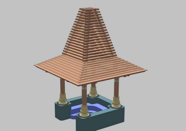 Sketchup小品模型|东南亚风格凉亭，景观，小品，素材组件