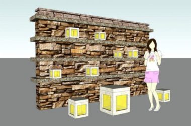 Sketchup素材模型|现代景墙景观素材组件-BIM建筑网