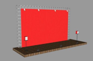 Sketchup素材模型|室外舞台背景墙景观素材组件-BIM建筑网