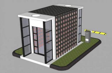 Sketchup素材模型|保安亭保安室收费站岗亭素材组件，小品-BIM建筑网