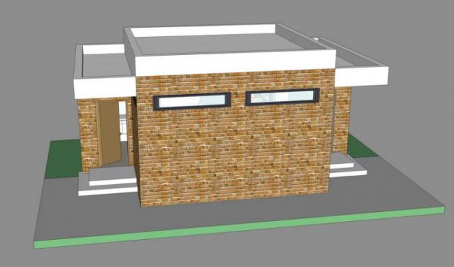 Sketchup素材模型|岗亭景观现代素材组件