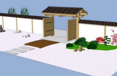 Sketchup素材模型|庭院入口景观布置中式素材组件-BIM建筑网