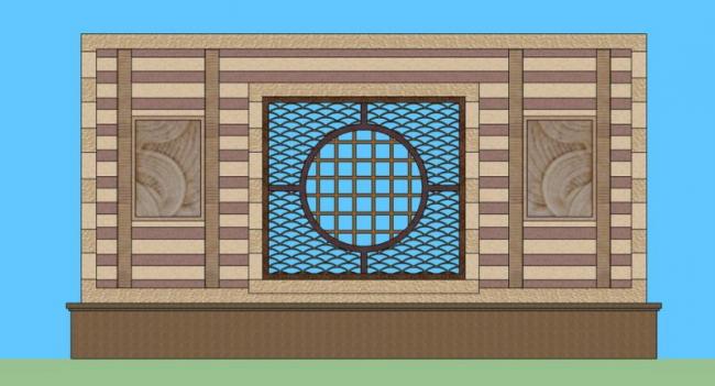 Sketchup素材模型|中式景墙素材组件