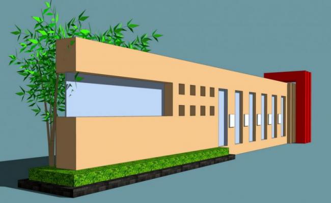 Sketchup素材模型|企业办公景墙素材组件