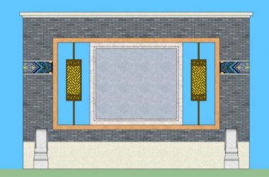 Sketchup素材模型|中式景墙素材组件-BIM建筑网