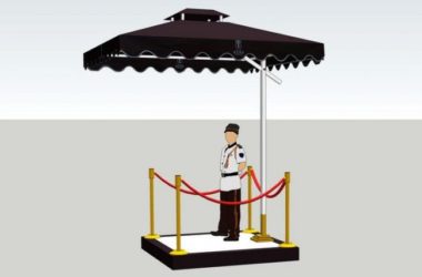 Sketchup素材模型|门卫保安亭素材组件-BIM建筑网