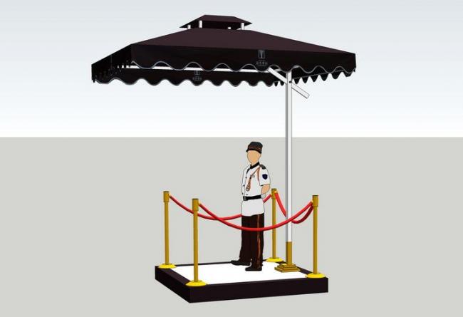 Sketchup素材模型|门卫保安亭素材组件