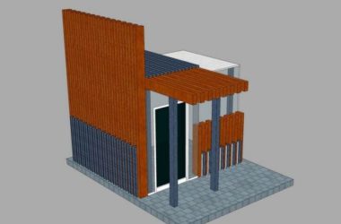 Sketchup小品模型|保安亭保安室门卫岗亭素材组件，现代小品-BIM建筑网