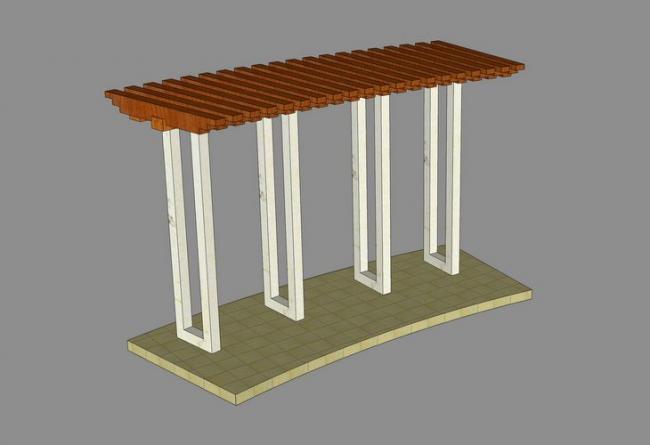 Sketchup素材模型|花架景观素材组件