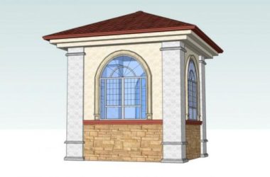 Sketchup小品模型|欧式保安亭保安室门卫岗亭素材组件，古典小品-BIM建筑网