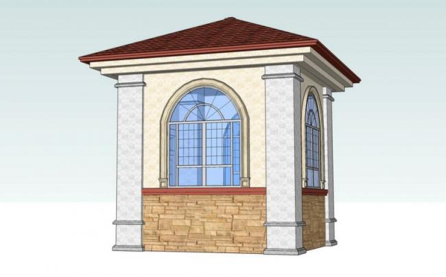 Sketchup小品模型|欧式保安亭保安室门卫岗亭素材组件，古典小品
