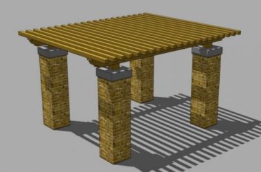 Sketchup素材模型|景观花架素材组件-BIM建筑网