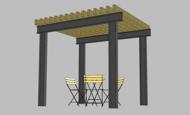 Sketchup素材模型|休闲花架景观素材组件