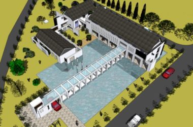 Sketchu工业厂房|多层水电厂办公楼，中式风格，工业建筑，厂房-BIM建筑网