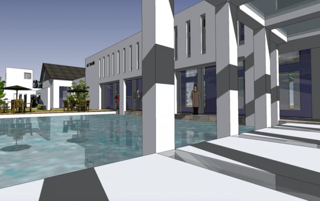 Sketchu工业厂房|多层水电厂办公楼，中式风格，工业建筑，厂房