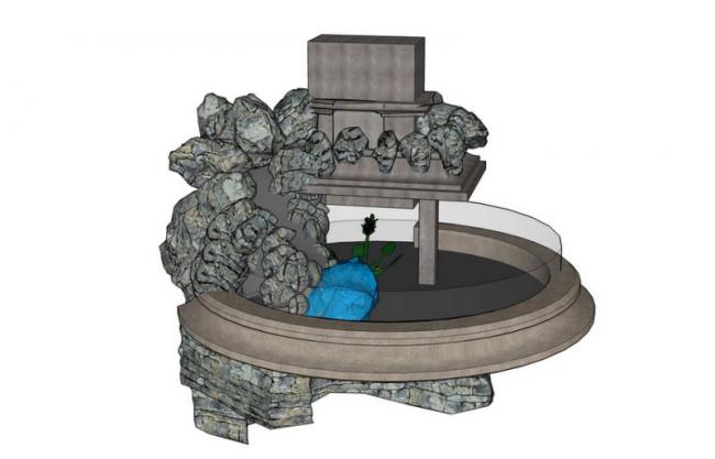 Sketchup素材模型|假山场景雕塑景观素材组件