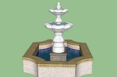Sketchup素材模型|欧式水景喷泉景观素材组件-BIM建筑网
