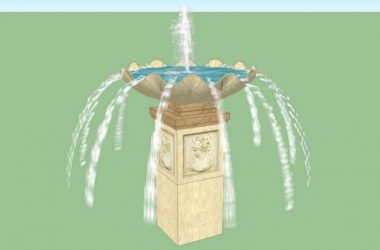 Sketchup素材模型|欧式水景喷泉，景观，古典-BIM建筑网