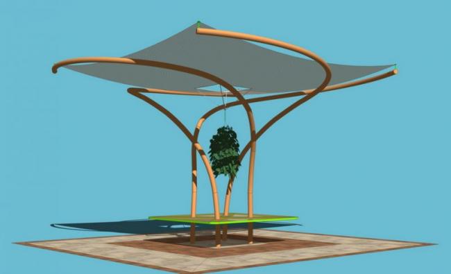 Sketchup素材模型|张拉膜景观素材组件