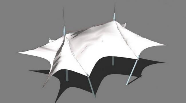 Sketchup素材模型|张拉膜景观素材组件