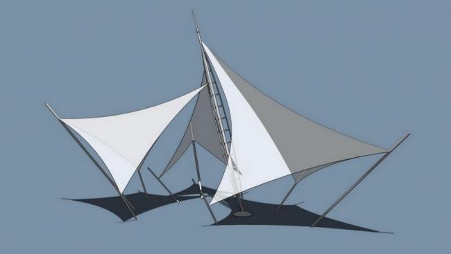 Sketchup素材模型|张拉膜景观素材组件