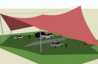 Sketchup素材模型|张拉膜景观素材组件停车场-BIM建筑网