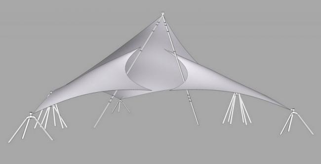 Sketchup素材模型|张拉膜景观素材组件