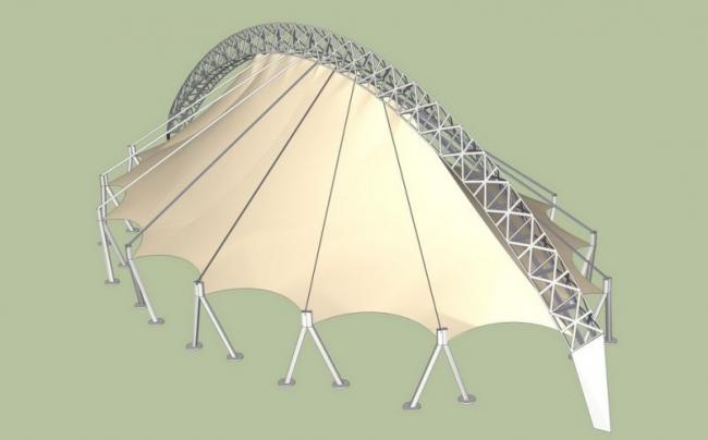 Sketchup素材模型|张拉膜景观素材组件