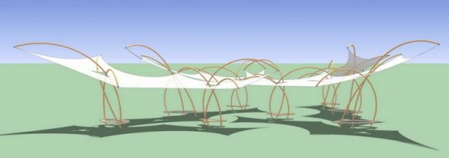 Sketchup素材模型|张拉膜景观素材组件