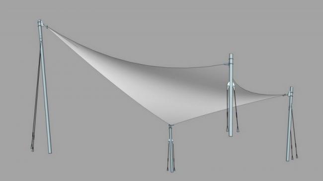 Sketchup素材模型|张拉膜景观素材组件