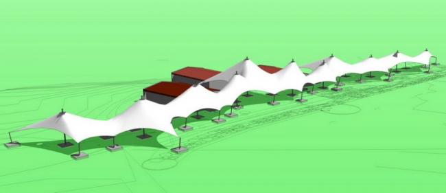 Sketchup素材模型|张拉膜景观室外素材组件