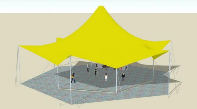 Sketchup素材模型|张拉膜景观素材组件