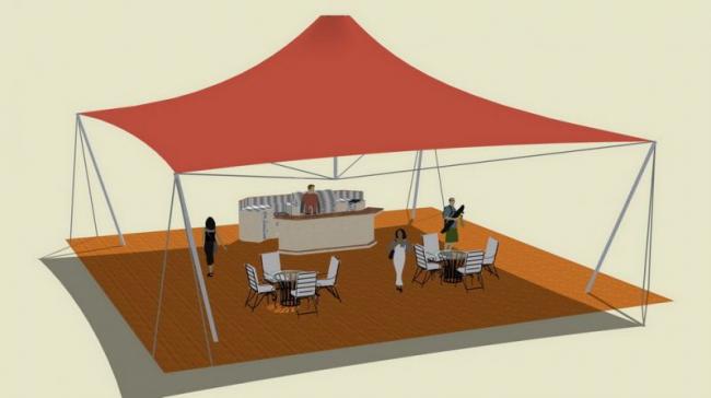 Sketchup素材模型|张拉膜景观素室外材组件