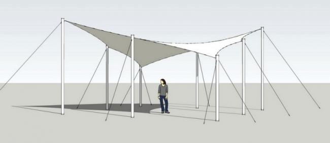 Sketchup素材模型|张拉膜景观素材组件