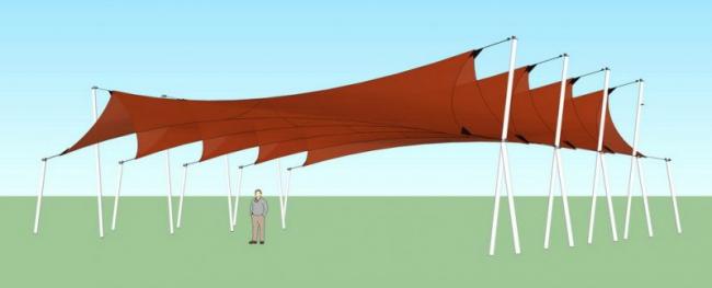 Sketchup素材模型|张拉膜景观素材组件