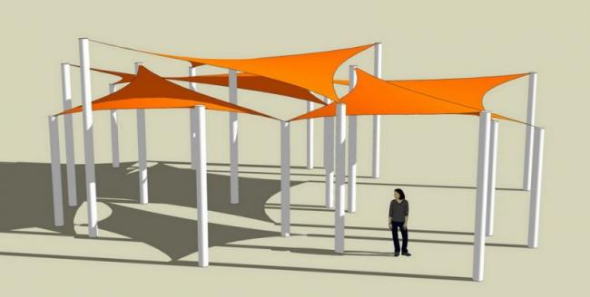 Sketchup素材模型|张拉膜景观素材组件