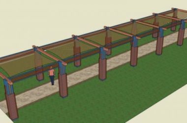 Sketchup素材模型|现代廊架景观素材组件-BIM建筑网