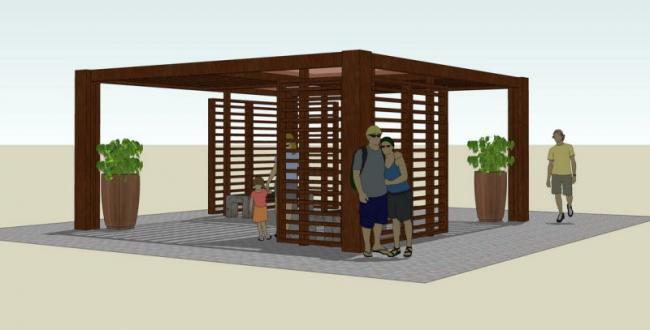 Sketchup素材模型|木廊架景观素材组件