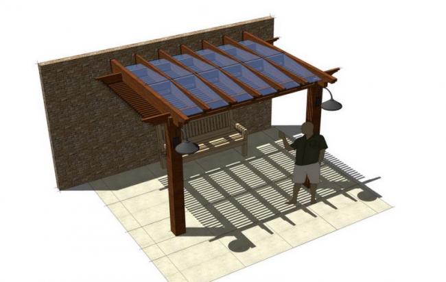 Sketchup素材模型|休闲花架景观素材组件