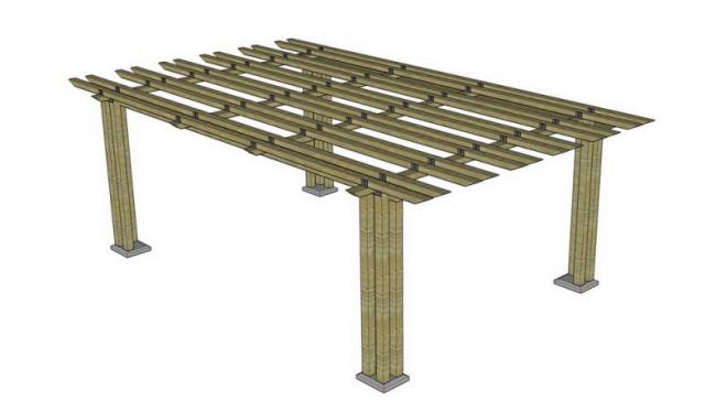 Sketchup素材模型|花架素材景观组件