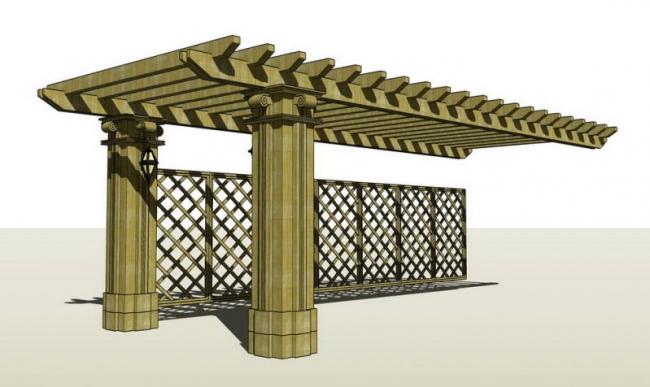 Sketchup素材模型|花架景观素材组件