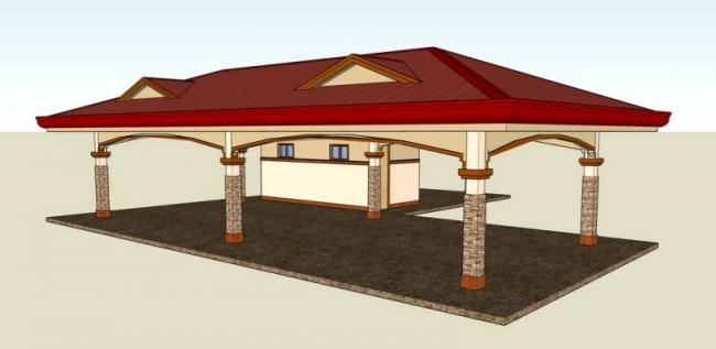 Sketchup素材模型|廊架，亭子，小品