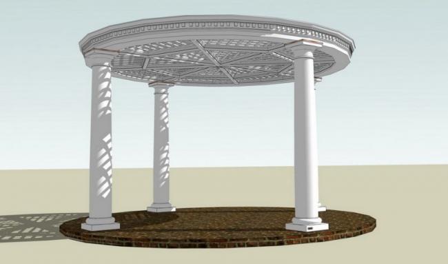 Sketchup小品模型|凉亭，小品，景观，古典风格
