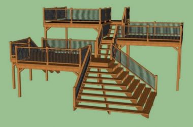 Sketchup素材模型|连桥室外观景平台景观素材组件-BIM建筑网