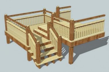 Sketchup素材模型|连桥室外观景平台景观素材组件-BIM建筑网